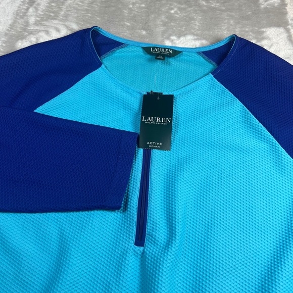 Lauren Ralph Lauren Tops - NWT Lauren Ralph Lauren Women 2X Plus Active 1/4 Zip Top Turquoise Blue SP16